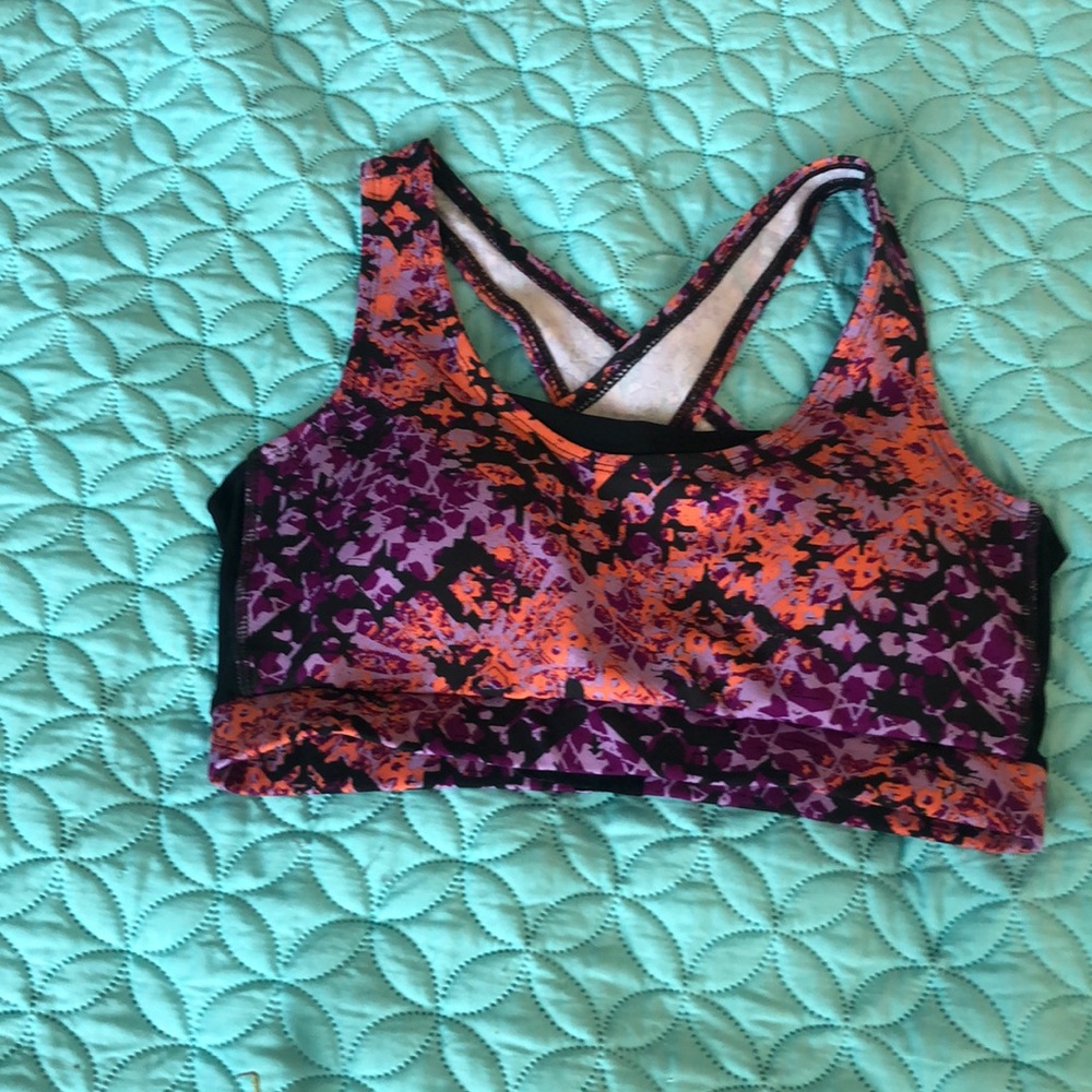 Gaiam print yoga bra M worn once!
